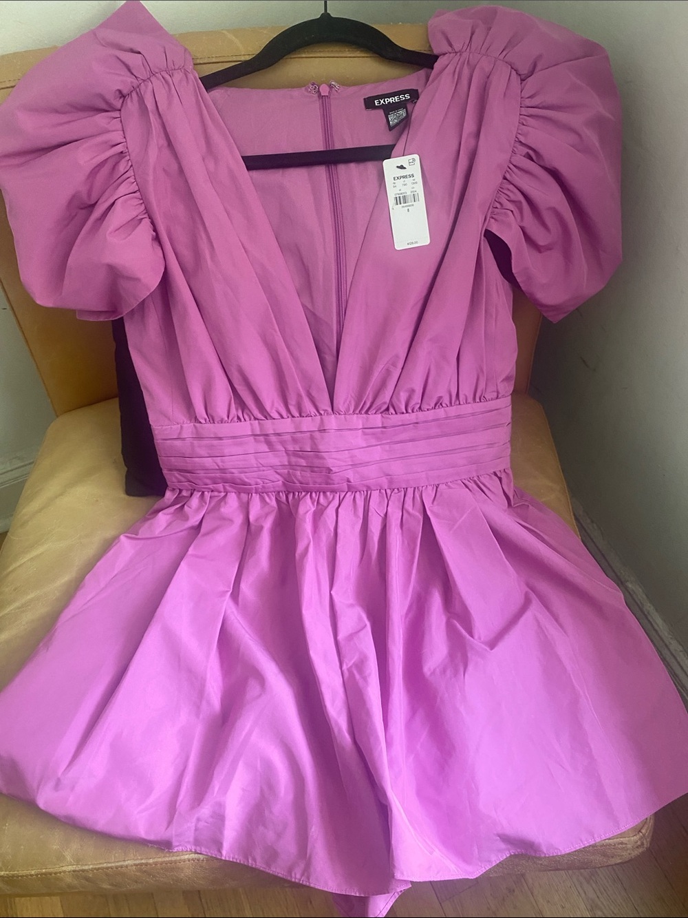 Express Girls' Magenta Puff-Sleeve Party Dress - Picture 8 of 16
